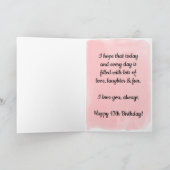 かわいらし金ゴールドとピンク13誕生日娘 カード (内部)