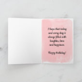 かわいらし金ゴールドとピンク24誕生日 カード (内部)