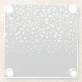 かわいらし金ゴールドガーリーグリッタードットイラストレーション ガラスコースター (裏面)