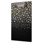 かわいらし金ゴールドガーリーグリッタードットイラストレーション クリップボード (左)