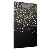 かわいらし金ゴールドガーリーグリッタードットイラストレーション クリップボード (右)