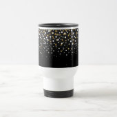 かわいらし金ゴールドガーリーグリッタードットイラストレーション トラベルマグ (中央)