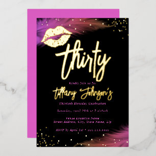 かわいらし金ゴールドキス30歳 箔招待状