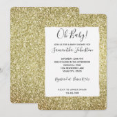 かわいらし金ゴールドグリッター   招待状 (正面/裏面)