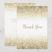 かわいらし金ゴールドシンプルモダンサンキューカード サンキューカード (正面/裏面)
