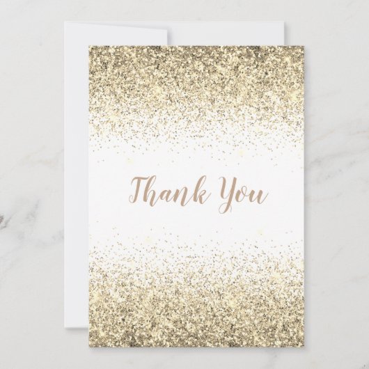 かわいらし金ゴールドシンプルモダンサンキューカード サンキューカード (正面)