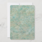 かわいらし金ゴールドスパークルアクアウォーターストライプカラー 招待状 (裏面)