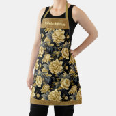 かわいらし金ゴールドパーソナライズされたフローラ エプロン (インサイチュ)