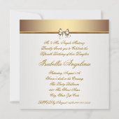 かわいらし金ゴールド写真キンセアニェラ招待状 招待状 (裏面)