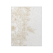 かわいらし金ゴールド紙吹雪ドットフローラ ノートパッド (回転)