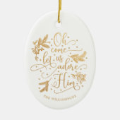 かわいらし金ゴールド |あ来ああ |名前 セラミックオーナメント (正面)