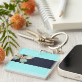 かわいらし金ゴールド&アクアバタフライアクリルキーチェーン キーホルダー (正面右)