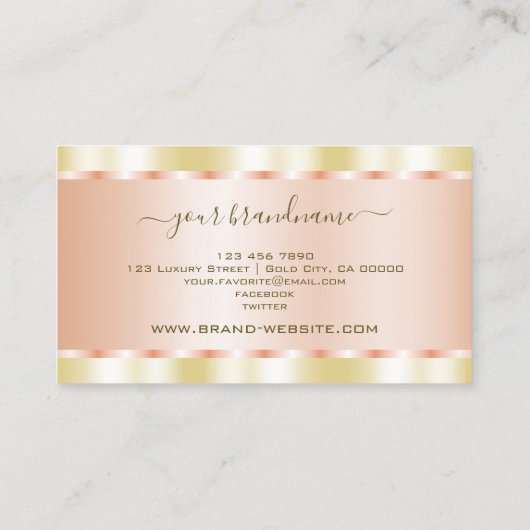 かわいらし金ゴールド・バラ金ゴールドエフェクトラグジュアリーモダン・アンド 名刺 (裏面)