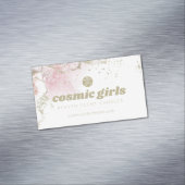 かわいらし金ゴールド&ピンク水彩 マグネット名刺 (インサイチュ)