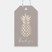 かわいらし銅エレガントバラ金ゴールドパイナップル&グレー ギフトタグ (裏面)