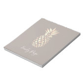 かわいらし銅エレガントバラ金ゴールドパイナップル&グレー ノートパッド (回転)