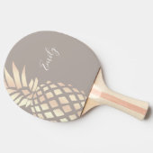 かわいらし銅エレガントバラ金ゴールドパイナップル&グレー 卓球ラケット (横)