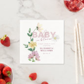 かわいらし開花のワイルドフラワーベイビーシャワー スタンダードカクテルナプキン (インサイチュ)