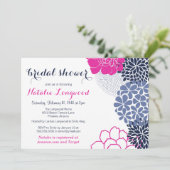かわいらし開花フローラ、ベビー又はブライダルシャワー 招待状 (スタンド正面)