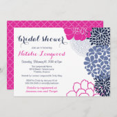 かわいらし開花フローラ、ベビー又はブライダルシャワー 招待状 (正面/裏面)