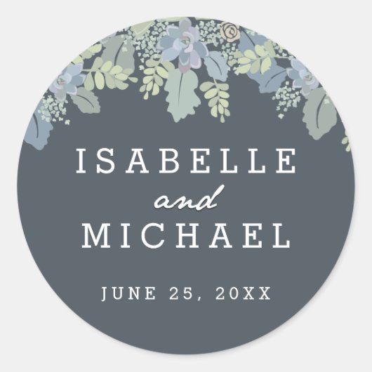 かわいらし開花ヴィンテージ庭園の結婚式シール ラウンドシール (正面)