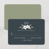 かわいらし開花RSVPカード 出欠カード (正面/裏面)