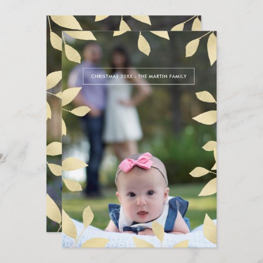 かわいらし離れフェイク金ゴールド写真 シーズンカード (正面/裏面)