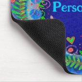 かわいらし青い花のパーソナライズされた感激 マウスパッド (コーナー)