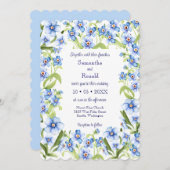 かわいらし青忘れい私は水の色結婚の 招待状 (正面/裏面)
