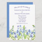 かわいらし青忘れい私は水の色結婚の 招待状 (正面/裏面)