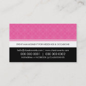 かわいらし頭が切れるモダンシンプル可愛い上品なピンク色の黒 名刺 (裏面)