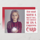 かわいらし顔フォトクリスマスカード シーズンカード (正面/裏面)