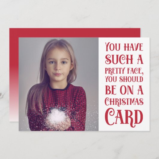 かわいらし顔フォトクリスマスカード シーズンカード (正面/裏面)