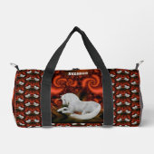 かわいらし馬パーソナライズされた ダッフルバッグ (正面)