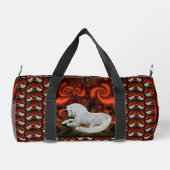 かわいらし馬パーソナライズされた ダッフルバッグ (裏面)