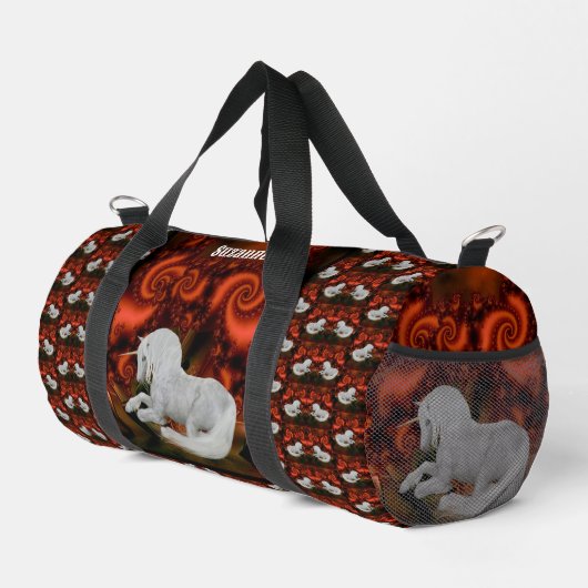 かわいらし馬パーソナライズされた ダッフルバッグ (右コーナー)