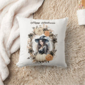 かわいらし魔女インハロウィーンリース クッション (ブランケット)