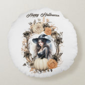 かわいらし魔女インハロウィーンリース ラウンドクッション (裏面)