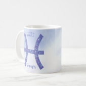 かわいらし魚座の星占いパーソナライズされた記号 コーヒーマグカップ (正面左)