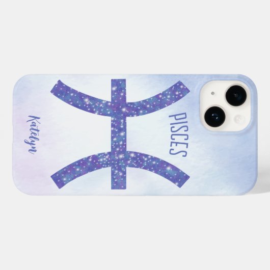 かわいらし魚座の星占いパーソナライズされた記号 Case-Mate iPhoneケース (裏面 (横))