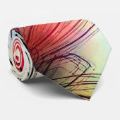 かわいらし鮮やか水色フローラ抽象芸術 ネクタイ (ロール)