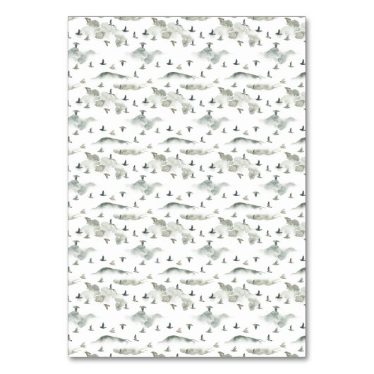 かわいらし鳥と丘の結婚あなた感謝していテーブルカード テーブルナンバー (裏面)