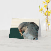 かわいらし鳥 カード (黄色い花)