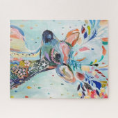 かわいらし鹿モダンアート花〔雄ジカの〕枝角 ジグソーパズル (横)