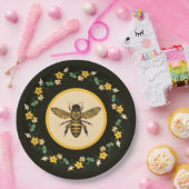 かわいらし黄色い花枠 ペーパープレート (パーティー)