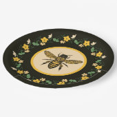 かわいらし黄色い花枠 ペーパープレート (アングル)