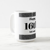 かわいらし16パーソナライズされた歳の誕生日マグ コーヒーマグカップ (正面左)