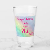 かわいらし21歳の誕生日をおめでとう タンブラーグラス (正面)