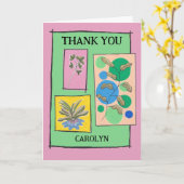 かわいらし3つの植物をドードル、あなたの言葉は感謝してい カード (黄色い花)