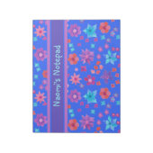かわいらし、カスタムBlue Flower-Powerメモ帳またはジョッター ノートパッド (回転)